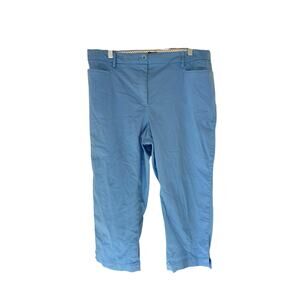 Talbots Plus Blue Basic Casual Everyday Perfect Skimmer Cropped Pants‎ Size 12